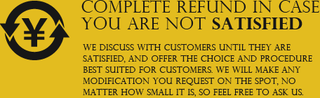 Complete refund in case you are not satisfied